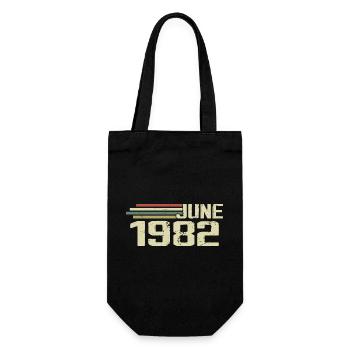 Juni 1982 Jahrestag Juni 1982 Juni 1982 Geburtstag - Geschenkbeutel für Flaschen - Schwarz - Vorne