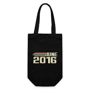 June 2016 Anniversary June 2016 June 2016 Birthday - Gift Bag for Bottles - black - Front