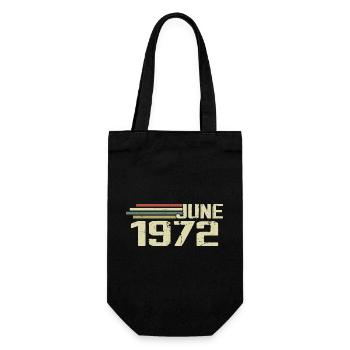 June 1972 Anniversary June 1972 June 1972 Birthday - Gift Bag for Bottles - black - Front