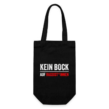 KEIN BOCK AUF RASSIST*INNEN - Geschenkbeutel für Flaschen - Schwarz - Vorne