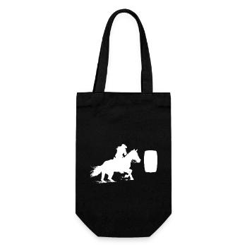 Rodeo Barrel Racing Pferd - Geschenkbeutel für Flaschen - Schwarz - Vorne