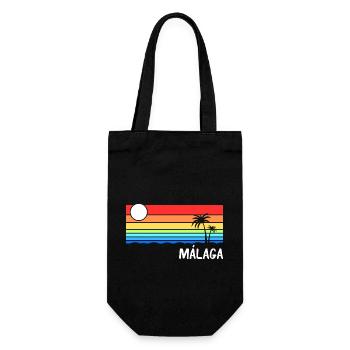 Málaga Andalusien Spanien Urlaub Malaga - Geschenkbeutel für Flaschen - Schwarz - Vorne