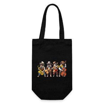 Pug Dog Jazz Musiker - Geschenkbeutel für Flaschen - Schwarz - Vorne