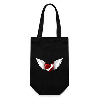Devil's Heart with Angel Wings - Gift Bag for Bottles - black - Front