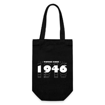 Vintage Celebrating 1946 - 79 Jahre zeitlos - Geschenkbeutel für Flaschen - Schwarz - Vorne