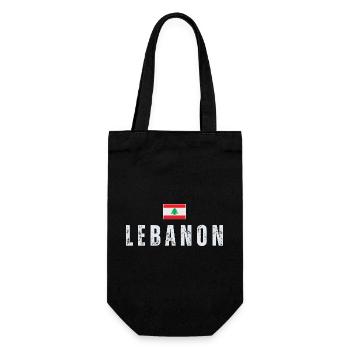 Stolzer Libanese, Flagge des Libanon - Geschenkbeutel für Flaschen - Schwarz - Vorne
