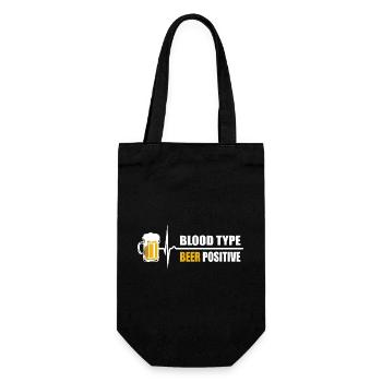 Blood Type Beer positive - your pulse rises - Gift Bag for Bottles - black - Front