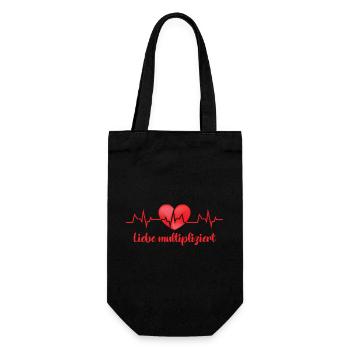 Expectant mother LOVE MULTIPLIES Funny - Gift Bag for Bottles - black - Front