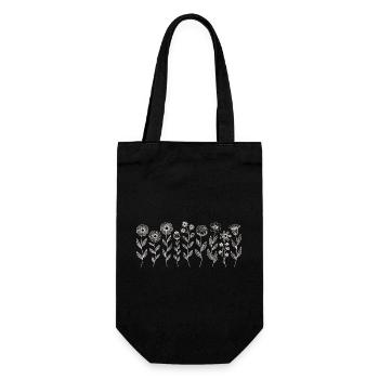 Blumenmuster Florist - Geschenkbeutel für Flaschen - Schwarz - Vorne