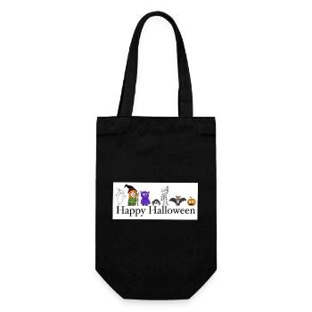 Humorous Halloween Monsters and Ghosts - Gift Bag for Bottles - black - Front