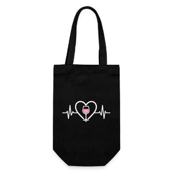 Heart + Rosé Wine – Passion Rosé - Gift Bag for Bottles - black - Front