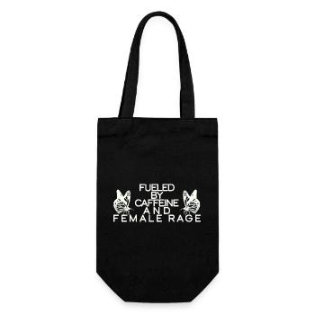 FUELED BY CAFFEINE AND FEMALE RAGE - Gift Bag for Bottles - black - Front