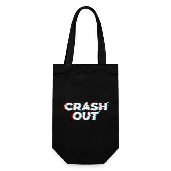 Crash Out – Glitch-Stil weiß-rot-cyan - Geschenkbeutel für Flaschen - Schwarz - Vorne