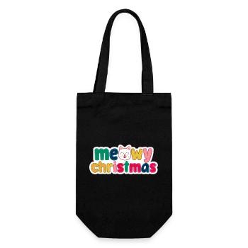 Cat Christmas - Meowy Christmas - Gift Bag for Bottles - black - Front