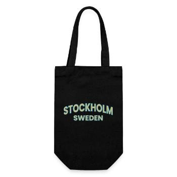 Stockholm – Schweden Textgestaltung - Geschenkbeutel für Flaschen - Schwarz - Vorne