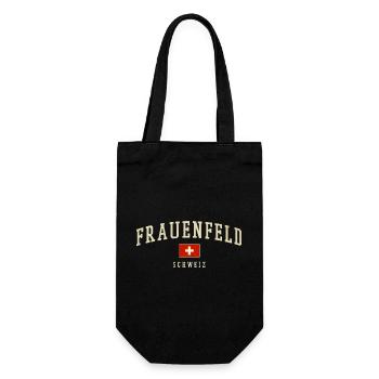 Frauenfeld Schweiz Vintage Emblem - Geschenkbeutel für Flaschen - Schwarz - Vorne