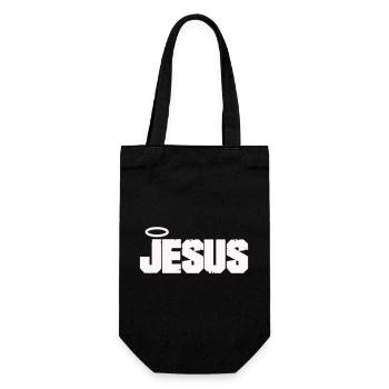 Jesus lettering with halo - Gift Bag for Bottles - black - Front