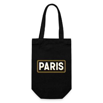 Panneau Paris Blanc et Or - French City Sign - Sac à bouteille - noir - Devant