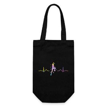 Boulderer Herzschlag Boulder Bouldern - Geschenkbeutel für Flaschen - Schwarz - Vorne