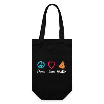 Peace Love Guitar - Gift Bag for Bottles - black - Front