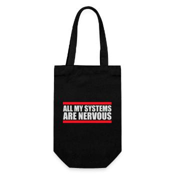 Tous mes systèmes sont nerveux, peur drôle, logo de nerd - Sac à bouteille - noir - Devant