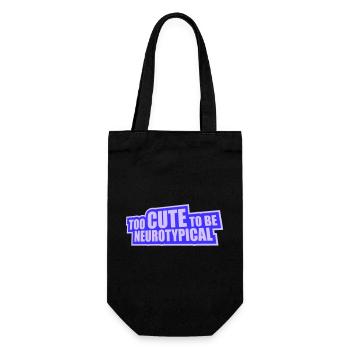 Too Cute To Be Neurotypical Lustig Autismus Logo - Geschenkbeutel für Flaschen - Schwarz - Vorne