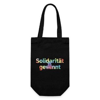 Solidarität gewinnt Statement Pride Fans LGBTQ - Geschenkbeutel für Flaschen - Schwarz - Vorne
