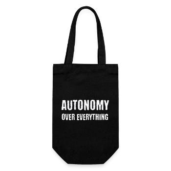 Autonomie über alles Neurodivergente PDA-Geschenk - Geschenkbeutel für Flaschen - Schwarz - Vorne