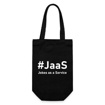 JaaS – Jokes as a Service | Lustiger IT-Spruch - Geschenkbeutel für Flaschen - Schwarz - Vorne