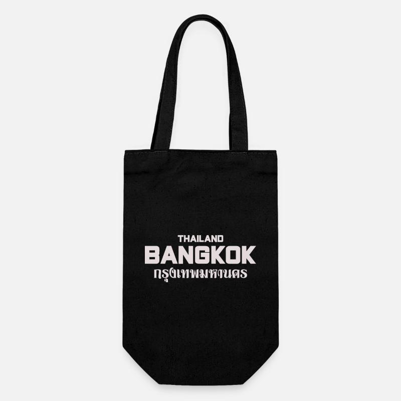 Paysage urbain majuscule de Bangkok - Sac à bouteille - noir