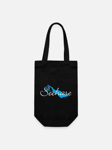 Seehase vom Bodensee für dunkle Shirts - Geschenkbeutel für Flaschen - Schwarz
