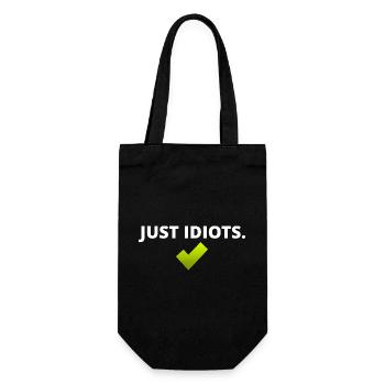Nur Idioten Design - Geschenkbeutel für Flaschen - Schwarz - Vorne