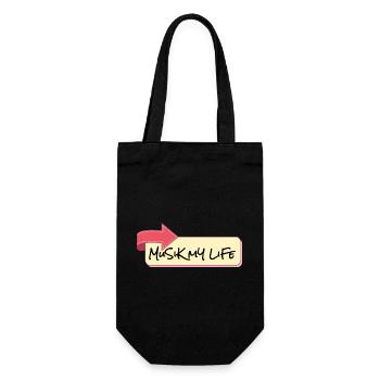 Musik Mein Leben Schriftzug - Geschenkbeutel für Flaschen - Schwarz - Vorne