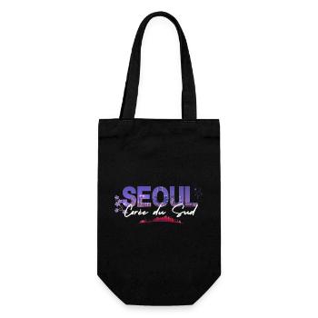Seoul Skyline Floral Night - Gift Bag for Bottles - black - Front