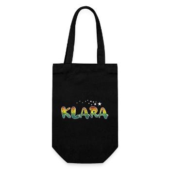 Vorname Klara Mädchenname Namensgeschenk bunt - Geschenkbeutel für Flaschen - Schwarz - Vorne