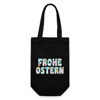 Osterhase Hase Ostern - Geschenkbeutel für Flaschen - Schwarz - Vorne