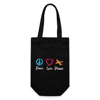 Peace Love Planes - Gift Bag for Bottles - black - Front