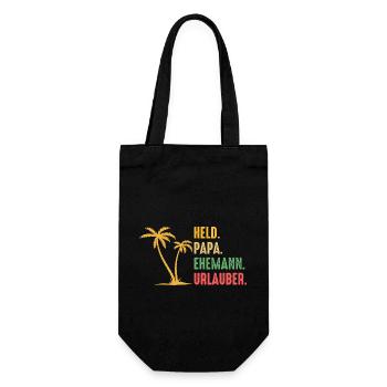 Sommerurlaub Urlauber Vater Papa Urlaub - Geschenkbeutel für Flaschen - Schwarz - Vorne