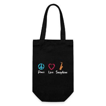 Peace Love Saxophone - Gift Bag for Bottles - black - Front