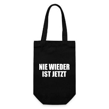 Nie wieder ist jetzt - Geschenkbeutel für Flaschen - Schwarz - Vorne