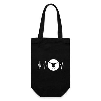 Herzschlag Handstand Calisthenics Turnen icon Puls - Geschenkbeutel für Flaschen - Schwarz - Vorne