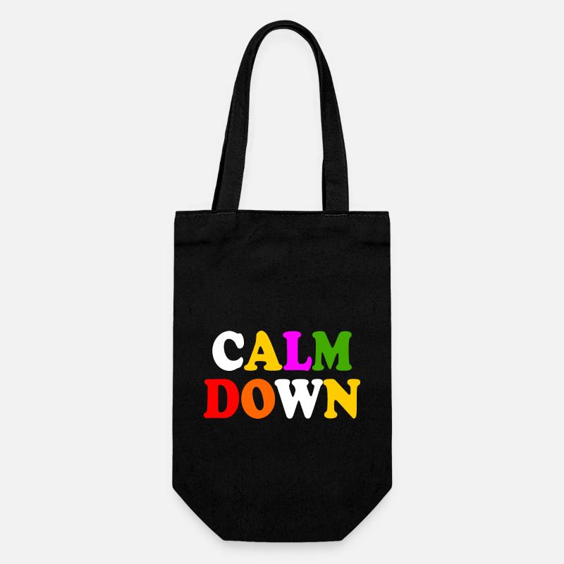 Calm down - Gift Bag for Bottles - black