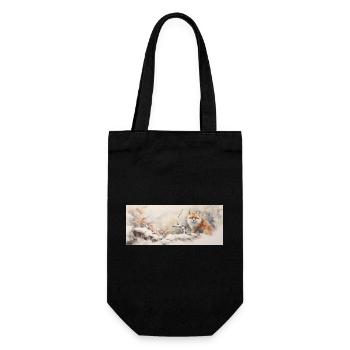 Cute Little Fox - Gift Bag for Bottles - black - Front