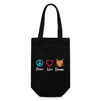 Frieden Liebe Schlagzeug - Geschenkbeutel für Flaschen - Schwarz - Vorne