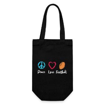 Frieden Liebe Football - Geschenkbeutel für Flaschen - Schwarz - Vorne