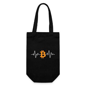 Bitcoin Herzschlag - Geschenkbeutel für Flaschen - Schwarz - Vorne