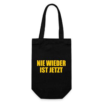 Nie wieder ist jetzt - Geschenkbeutel für Flaschen - Schwarz - Vorne