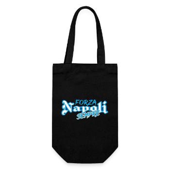 Fußball Neapel Forza Napoli sempre - Geschenkbeutel für Flaschen - Schwarz - Vorne