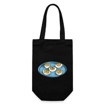 Gefüllte Eier Deviled Eggs - Geschenkbeutel für Flaschen - Schwarz - Vorne