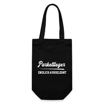 Parkettleger Endlich Ausgelernt Lehrling Azubi - Geschenkbeutel für Flaschen - Schwarz - Vorne